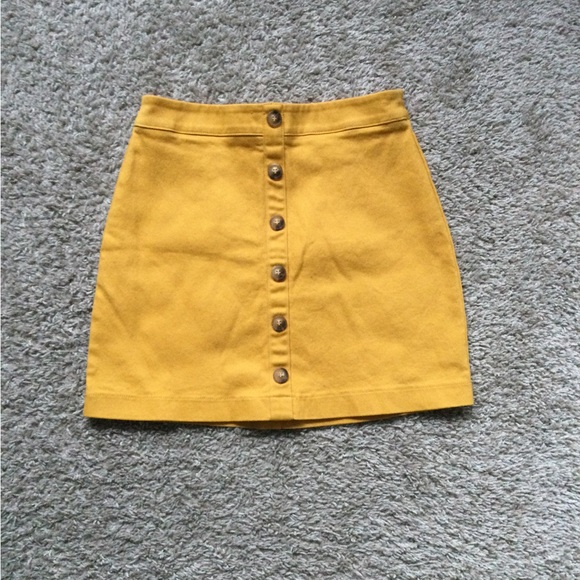 Forever 21 Mustard Yellow Mini Skirt - Picture 10 of 11